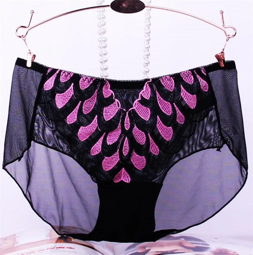 Сексуальное кружевное белье Для женщин дамы среднего талии See Through трусы