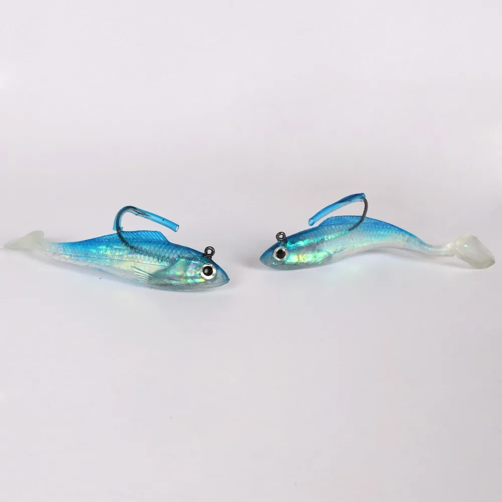 Anmuka 5 шт. мягкие приманки привести голову рыбы Рыбалка 110 мм/15 г синий