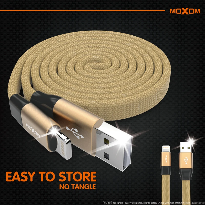 Usb-кабель MOXOM для осветительного кабеля 2.1A быстрое зарядное устройство зарядный кабель для iPhone 5S X 8 7 6s 5 se для iPhone кабель для iPad