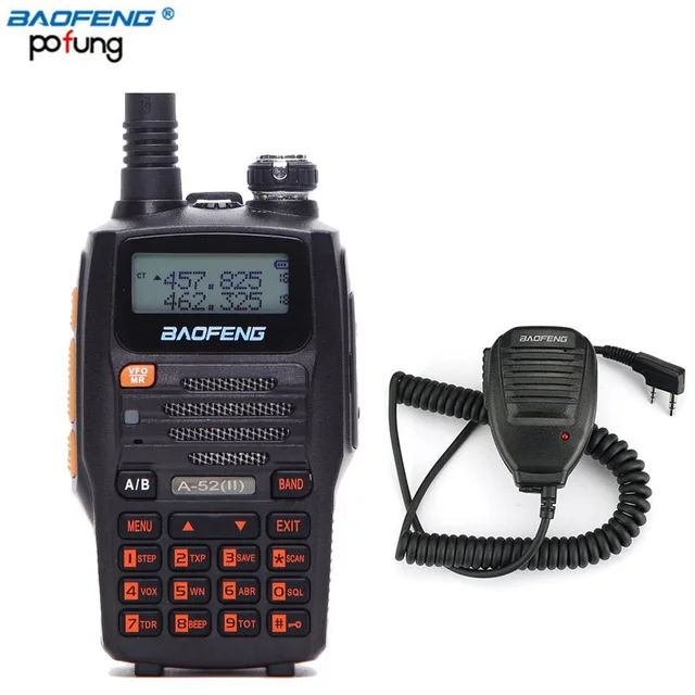 black speaker Baofeng A-52 8 Вт мощная рация cb двухстороннее радио 10 км дальний трансивер 8 Вт портативное обновление A52 UV-5R - Цвет: black speaker