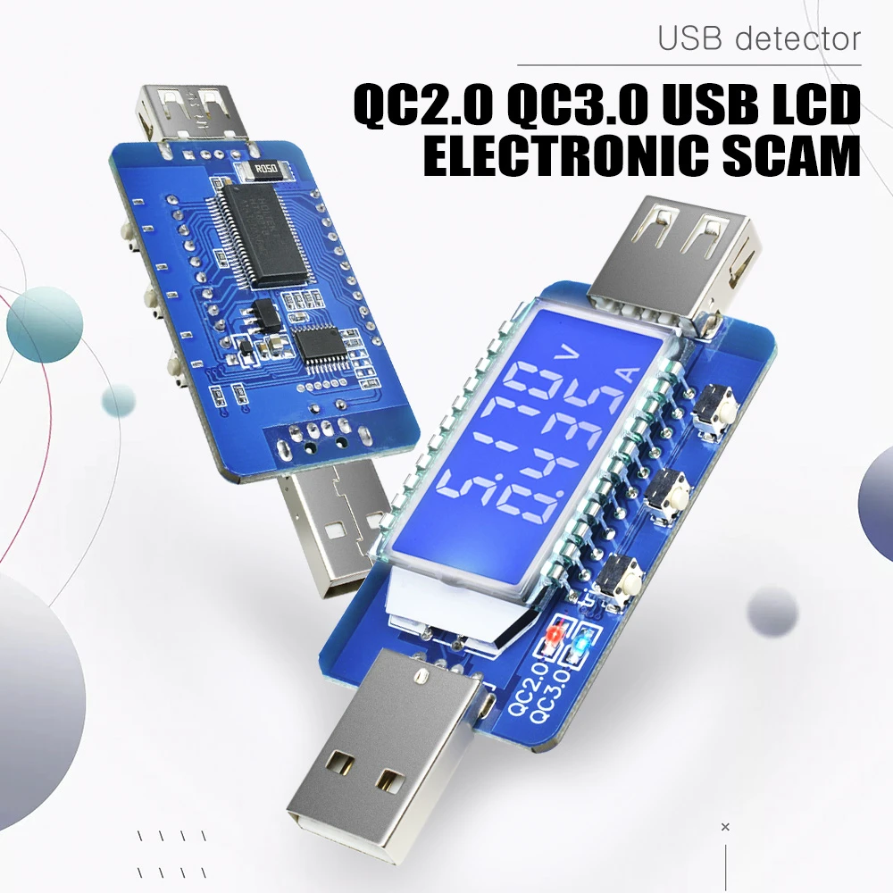 QC2.0 QC3.0 DC 4 V-28 V цифровой USB детектор Мощность триггер ЖК-дисплей электронный афера Напряжение измеритель тока тестер Вольтметр Амперметр
