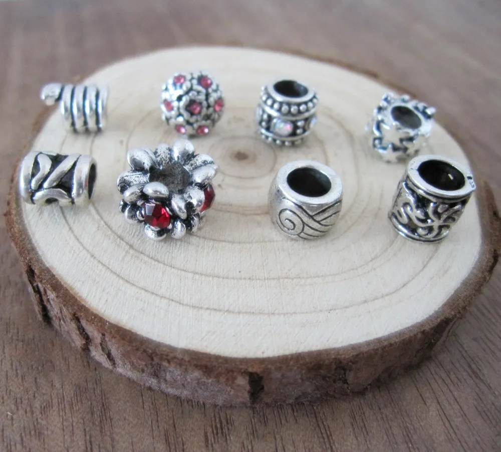 10 шт./лот тибетский серебряный Дред страшные волосы оплетка бусины в 5 мм