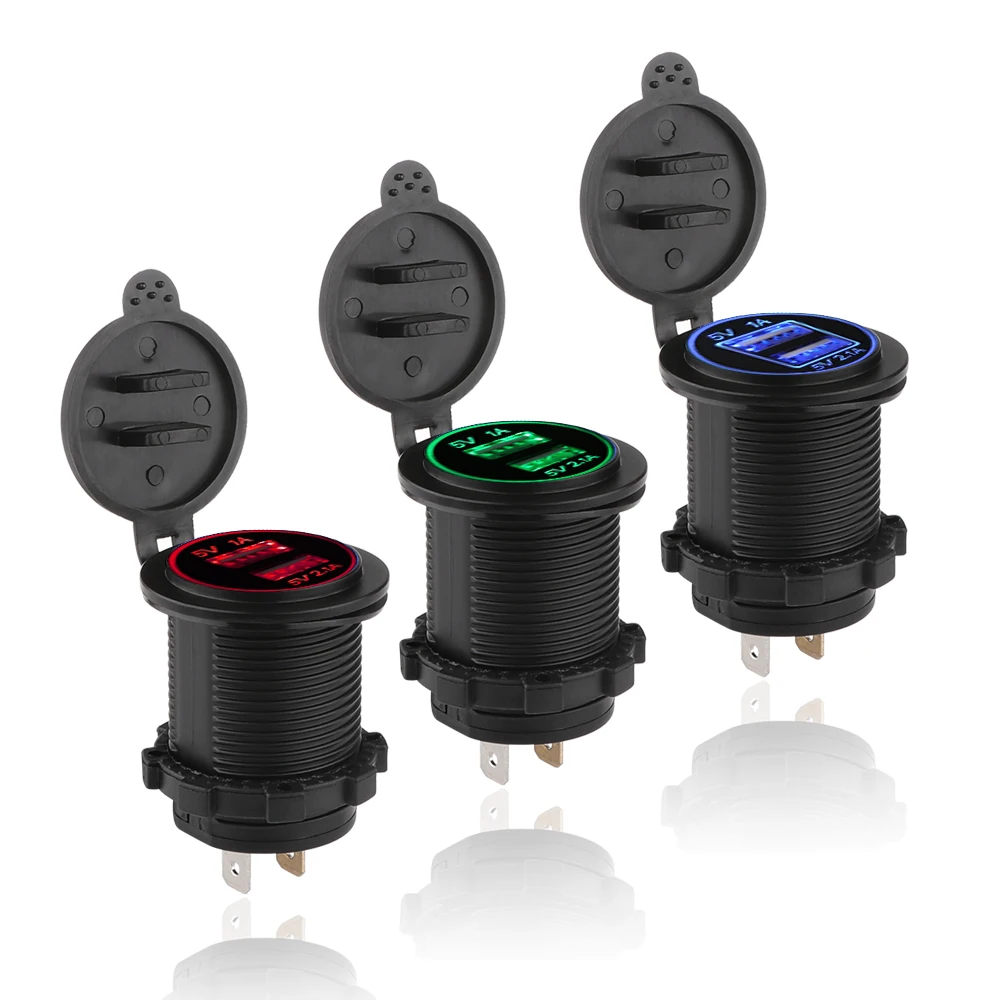 Универсальное автомобильное зарядное устройство с двумя USB портами 5 В/3 1 А синий