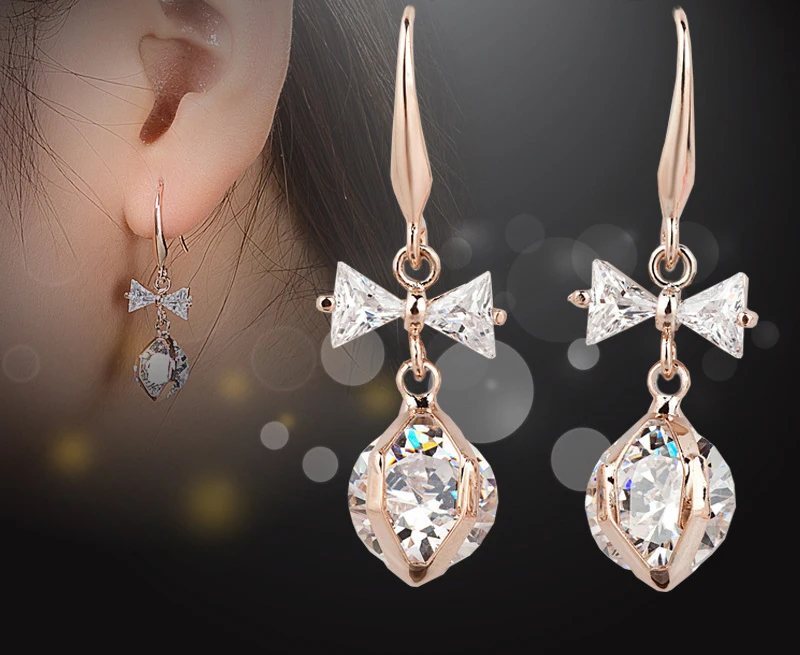 Корейские модные серьги с кристаллами ювелирные украшения из серебра 925 пробы