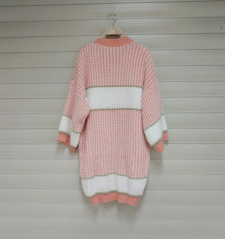 Pink Sequins Ice Cream Knit Sweater Women Beading Ball Street Loose Pullover Clothing Autumn Winter Chic Clothing
