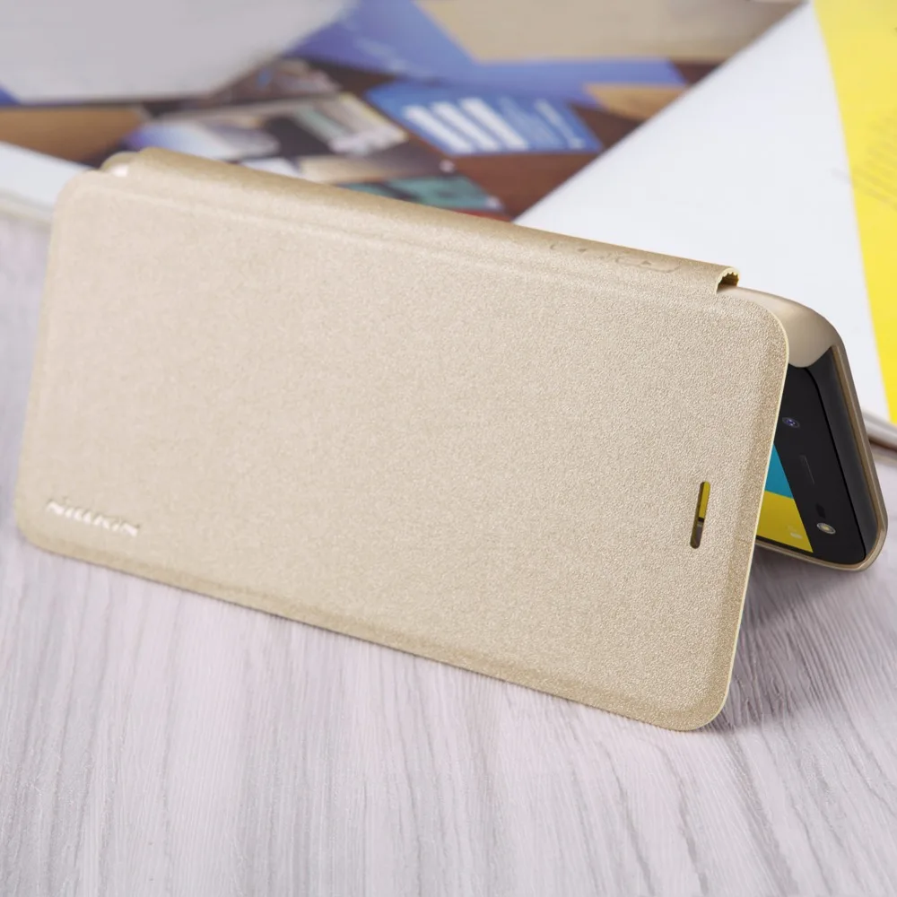 Чехол для телефона для samsung Galaxy J6 NILLKIN блестящий чехол из искусственной кожи чехол с откидной крышкой в розницу посылка