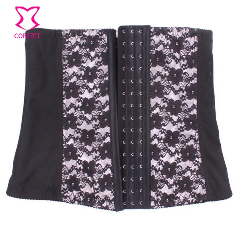 Розовый/черный цветочный кружевной соблазнительный корсет для талии со