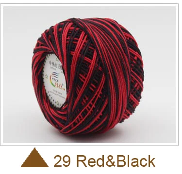29 Mixed Red Black 360 г хлопок, кружевная пряжа толщиной 1 мм для вязания, для детской кожи, 8 шариков, доступны различные цвета - Цвет: 29 Mixed Red Black