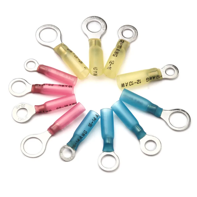 260Pcs Ring Fork Spade Splice Heat Shrink Assorted Butt Connectors Fully-Insulated Mixed Wire 22-10AWG Guang Crimp Terminal Kit |