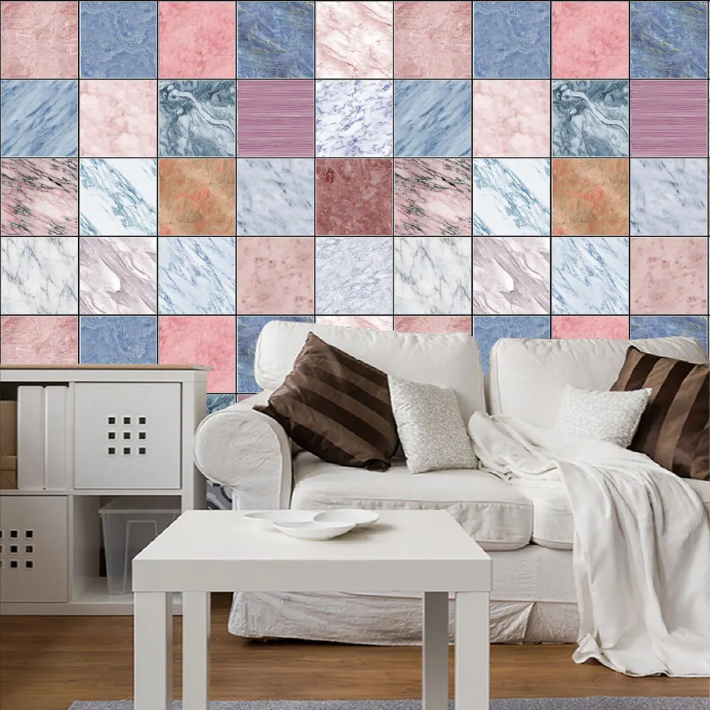 CZ054 Arbitrary Combination Marble Grain Tile Stickers Room Decoration Wallpaper Sticker Wall Decals PVC | Дом и сад