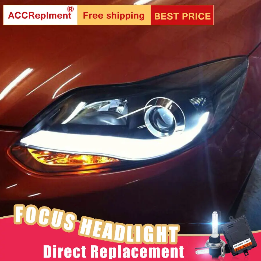2 шт. светодиодный ные фары для Ford focus 2012-2014 Автомобильные ангельские глазки