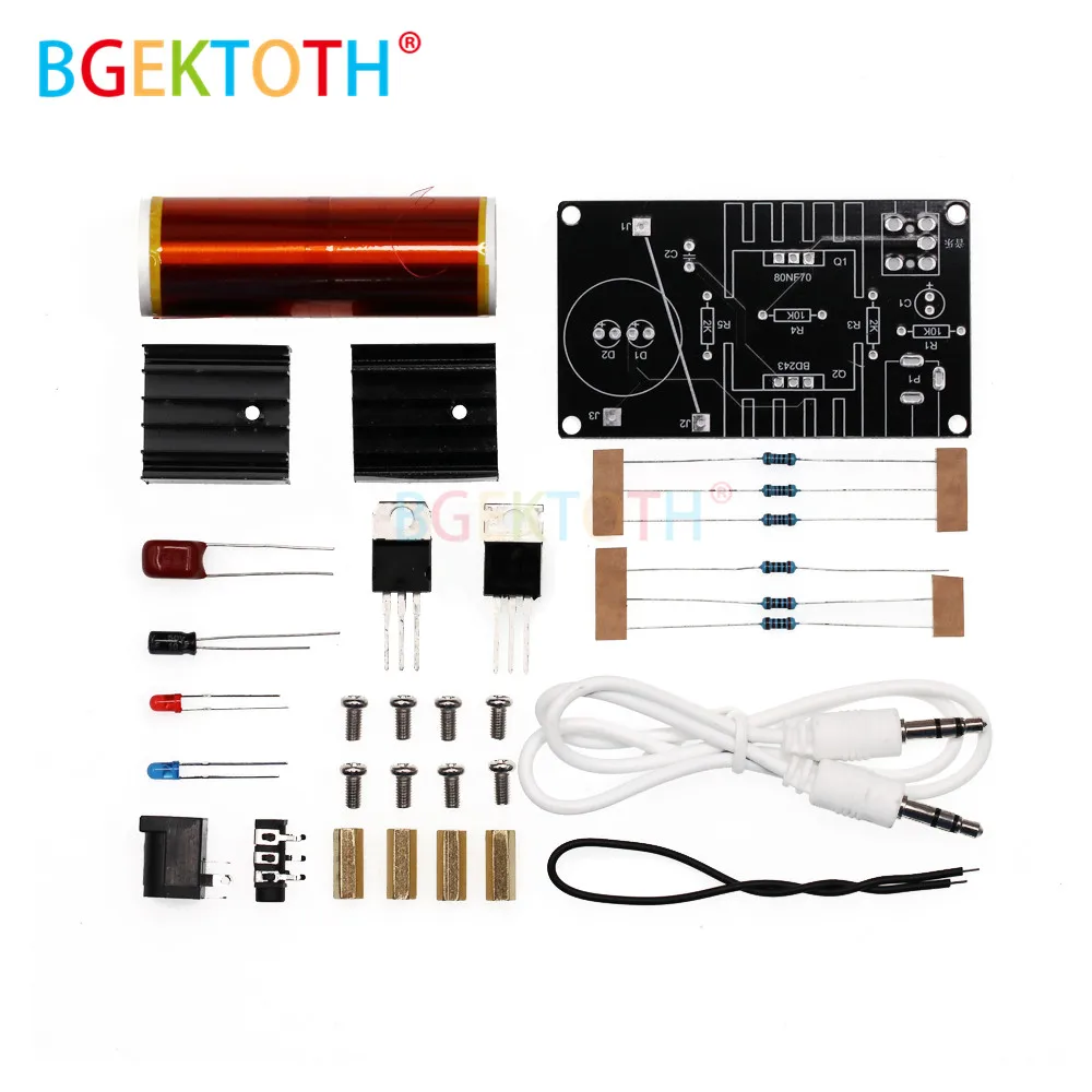 Tesla Coil DIY kit DC 15 V-24 V 15W мини музыкальный плазменный динамик с катушкой Тесла Tesla дуговой генератор резонансный Беспроводной передачи стерео DIY kit - Цвет: Tesla Coil DIY kit