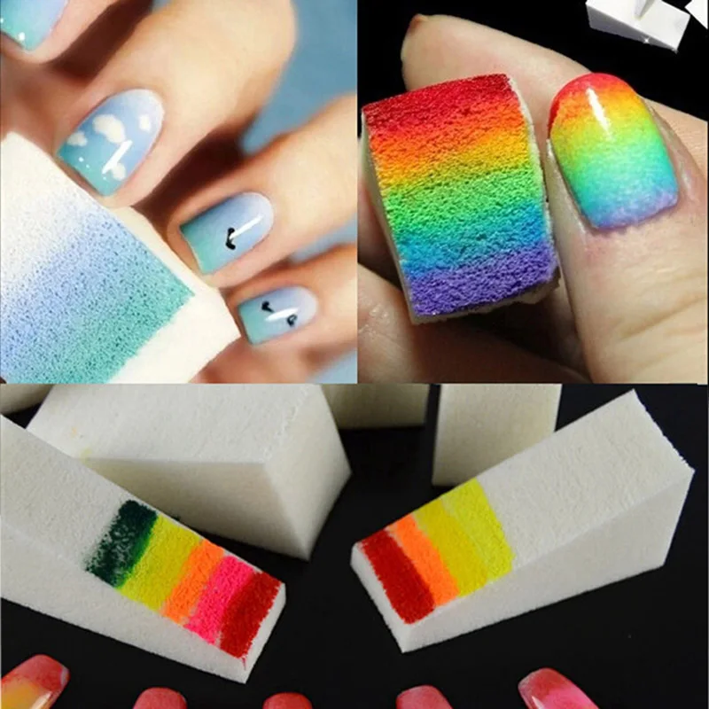 8 шт./упак. DIY градиент губки для ногтей пилки гель изменения цвета лака