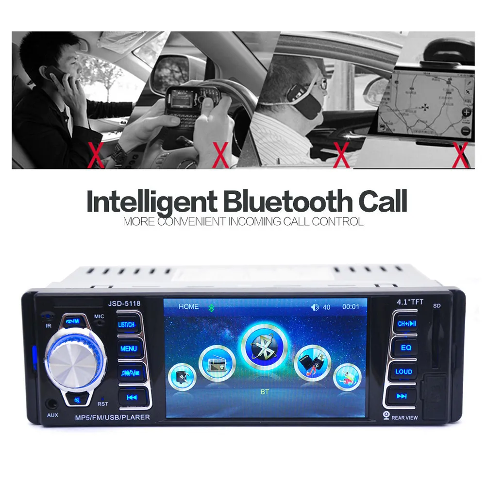 Встроенный Wirel 4 1 дюймовый HD автомобиля FM Аудио плеер Bluetooth MP5 U флэш накопитель с