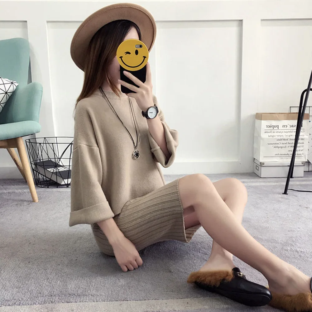 Женский трикотажный костюм YJSFG комплект из 2 предметов пуловер с длинным рукавом