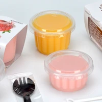 1000 set disposable pudding cup plastic cup lid jelly bowl dessert yogurt small box home party wedding baking plum 345810oz
