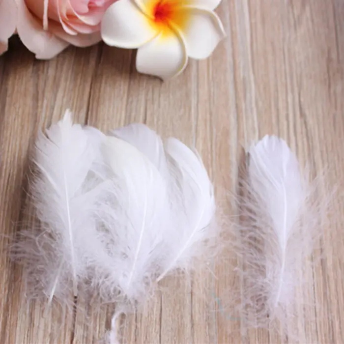 Hermosa pluma de ganso tenido DIY dia De Navidad decorar 50 raiz la venta 7 10 cm 2 4 pulgadas|plumas|plumas |