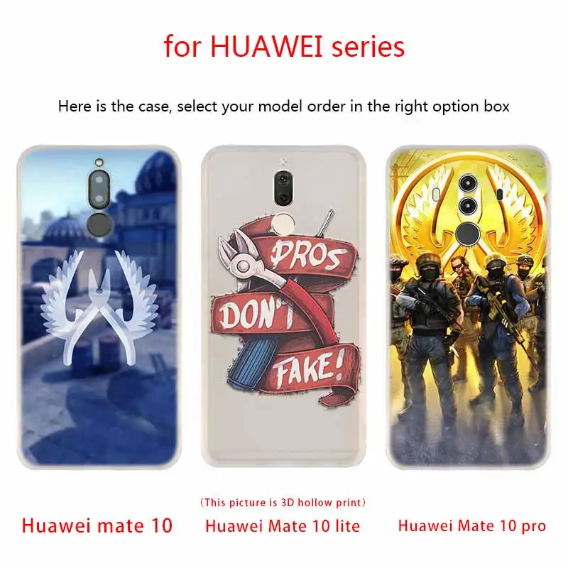 Мягкие силиконовые чехлы CS go для Huawei Mate 10 Lite 20 Pro 20X S Y5 2017 Y9 2018 2019 NOVA 3 3i 4 | Мобильные