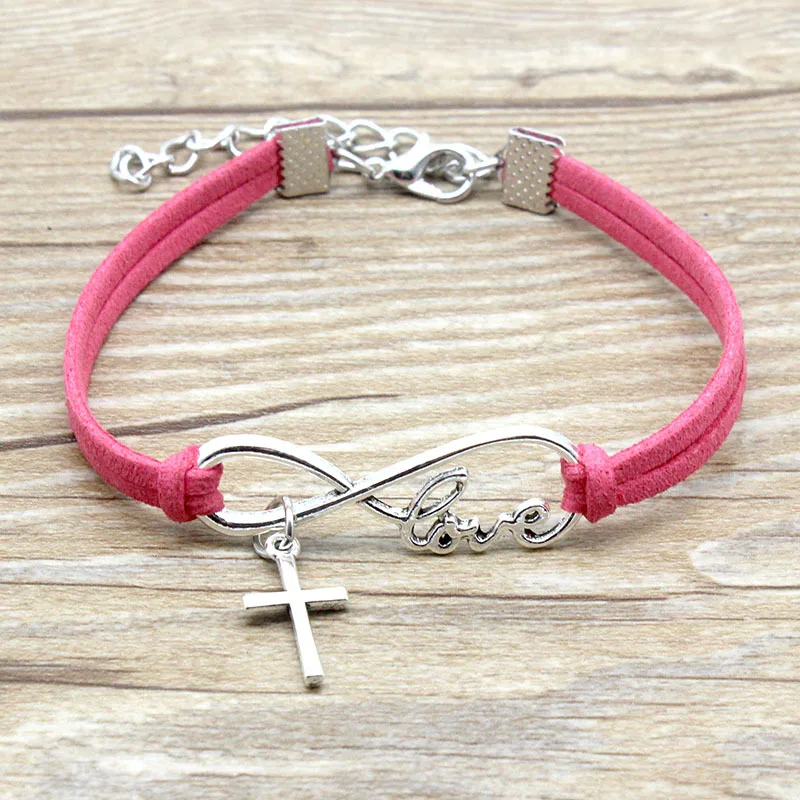 Браслет в стиле античного серебра 2019 с крестиком Infinity и символом любви