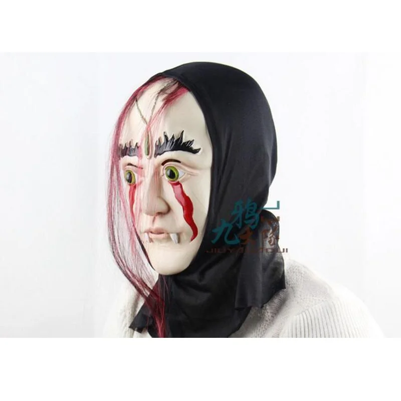 Длинные волосы кровавый зомби маска Дэймона Маскарадный костюм Новые модные