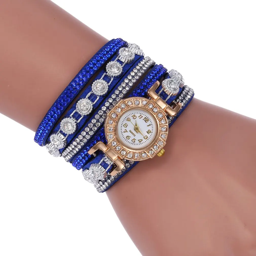 Корейские Бархатные часы с браслетом роскошные полностью алмазные в ретро стиле
