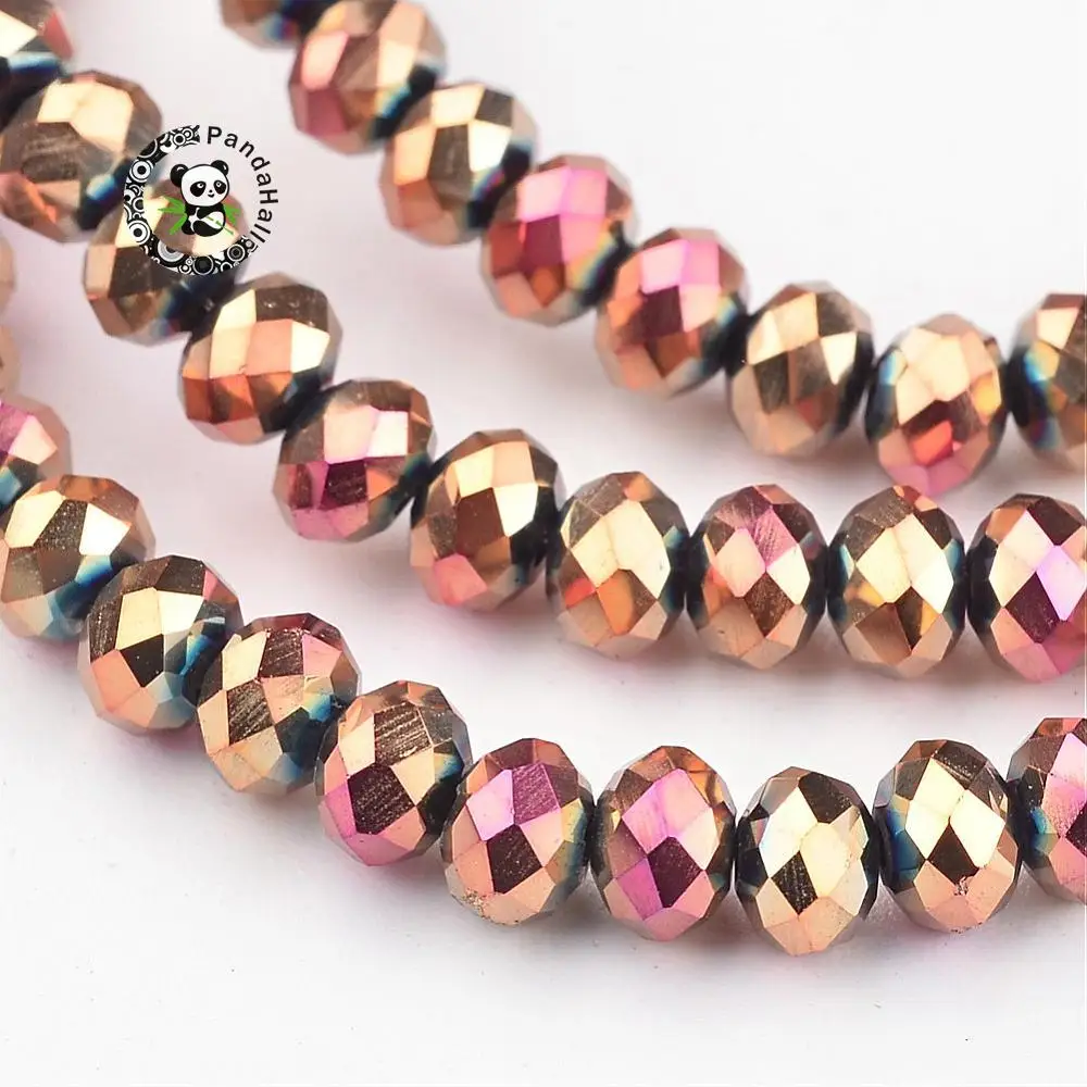 

PandaHall 10Strands 4x3mm Electroplate Glass Crystal Bead Strand, Faceted, Abacus, Hole: 1mm; 146pcs/strand, 18.8'' F70
