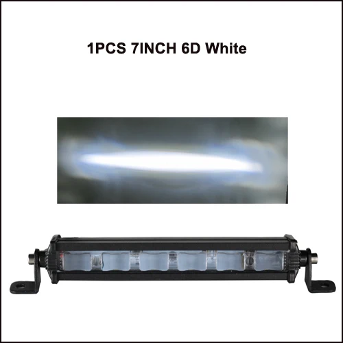 1PCS 18W White 6D 8 дюймов 18 Вт Тонкий Мини светодиодный светильник однорядные рабочие огни для внедорожников 4X4 Лодка Авто DRL Противотуманные лампы 12 В 24 в янтарный - Цвет: 1PCS 18W White