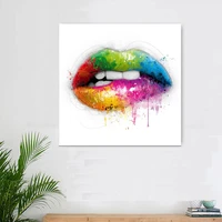 canvas wall art pictures hd prints living room home decor single woman red lipstick paintings framework red lips kiss posters