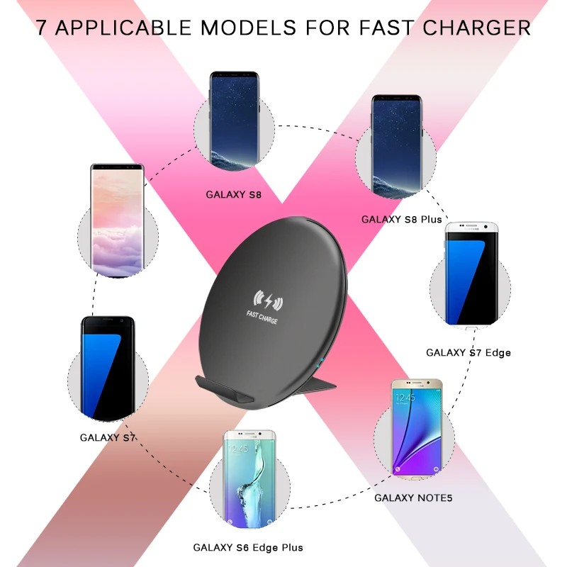 CinkeyPro Беспроводной Зарядное устройство Pad и стойки Quick Charge 2 0 быстрой зарядки для
