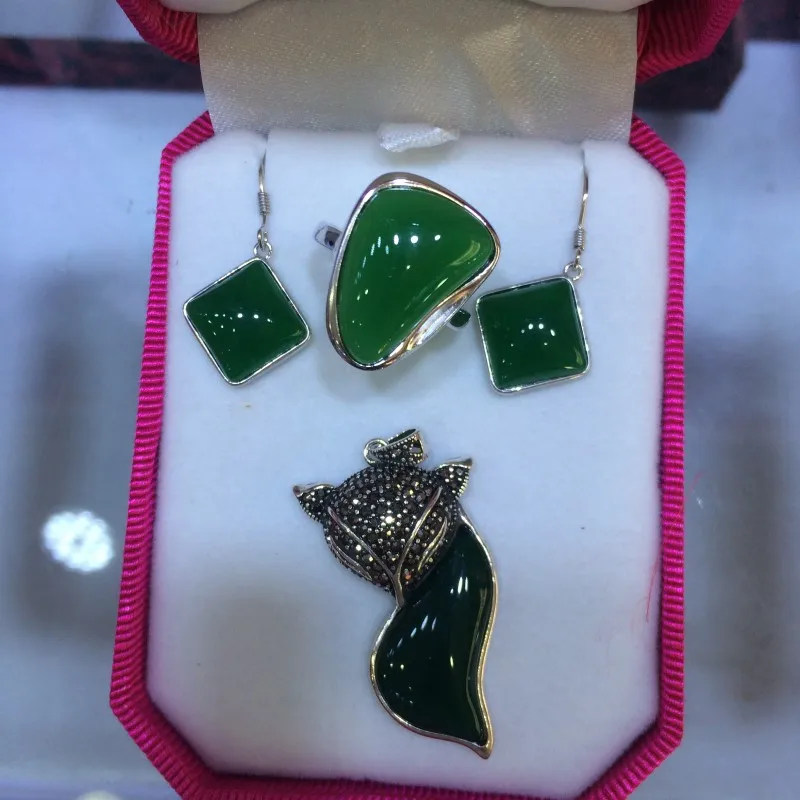 Кольцо из натурального халцедона подвеска серьги браслет серебра s925 пробы