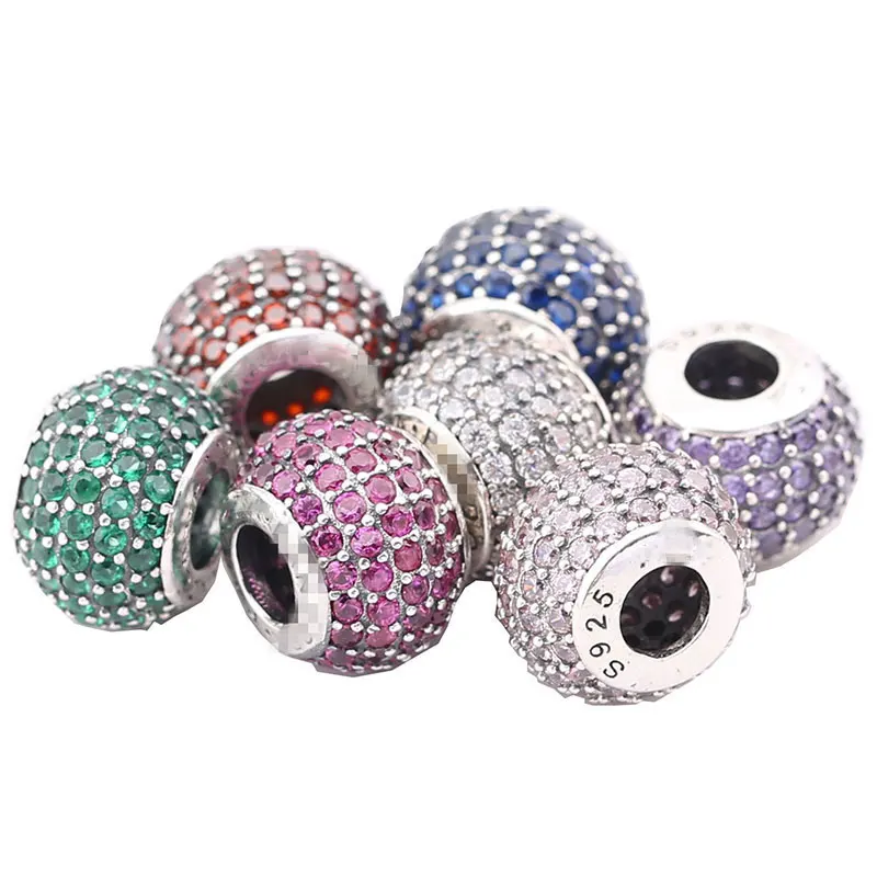 DIY круглый плоский Бусины подходят для Pandora браслет Для женщин ювелирных изделий
