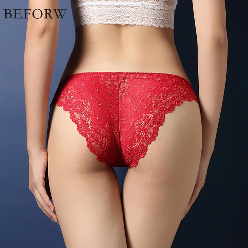 BEFORW мода Цветочный трусы женские Кружево Низкая талия удобный Искушение нижнее