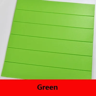 Green Водостойкие 3D настенные панели из пенополиэтилена, самоклеющиеся обои под дерево, рулон для поделок, гостиной, спальни, ретро, домашний декор, настенные наклейки - Цвет: Green