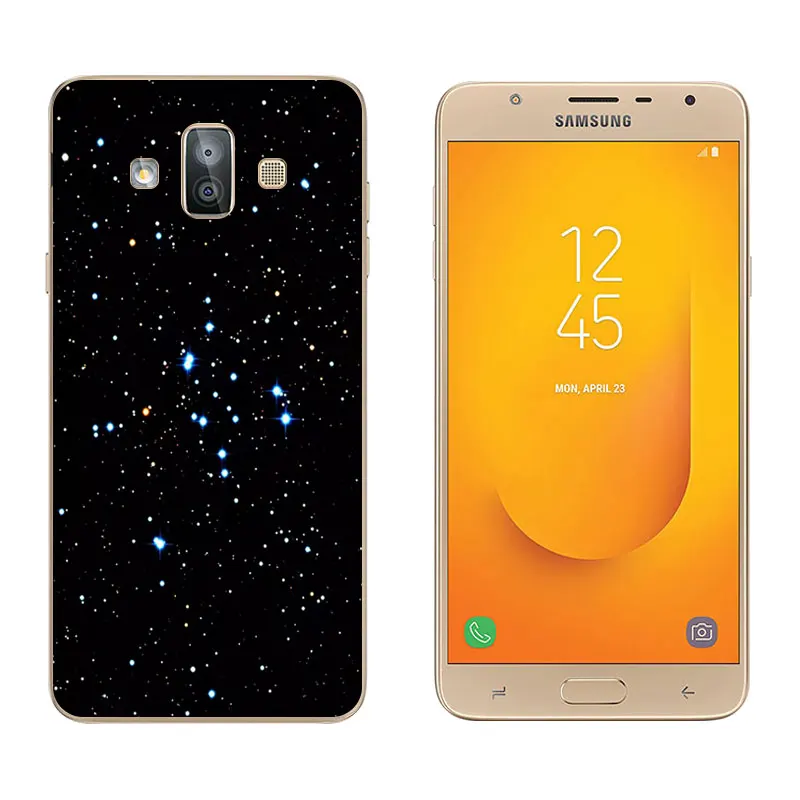 Телефон чехлы для Galaxy J7 Duo Ультратонкий силиконовый задняя крышка ручной печати 5