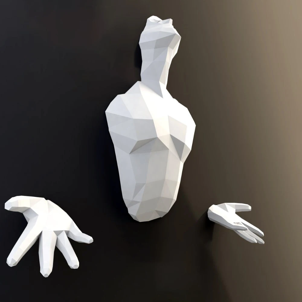 3D бумажная модель вырыв из стены бумажное ремесло домашний декор настенные