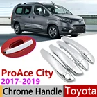 Для Toyota ProAce City Verso 2018 2019 2020 хромированная наружная дверная ручка чехол автомобильные аксессуары наклейки отделка набор из 4 дверей