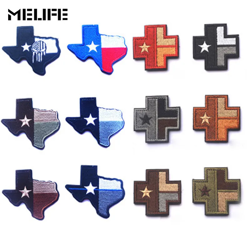 

hunting Accessories Punisher Patches Texas State Flag Embroidery Patch Lonely Star Flags Badges Military Tactical For clothing