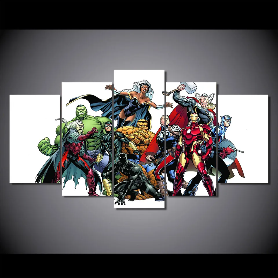 HD печати 5 шт. холсте Marvel герой комиксов Живопись стены комнаты украшения Unframed |