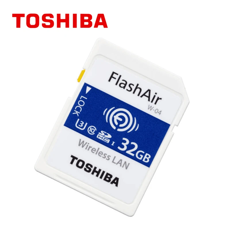 TOSHIBA Wifi карта памяти 32 Гб 64 90 м/с SD SDHC SDXC класс 10 U3 FlashAir W-04 16 для цифровой камеры |