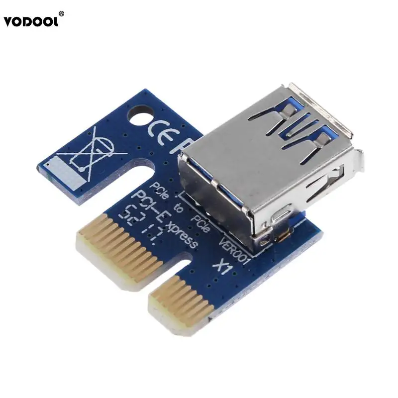 USB 3 0 PCI E Express 1X к 16X расширитель Riser Card адаптеру с 6 контактным кабелем питания для