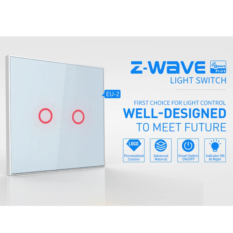 NEO Coolcam Z-Wave Plus 2CH ЕС умный светильник, настенный сенсорный светильник ing Switch, совместимый с Fibaro Smartthings