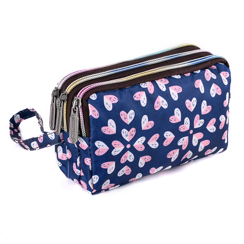 

National Printing Cute Purse Handbag 3 Layer Women's Wallets Female Party Coin Credit Card Holder Zipper Clutch Phone Bag