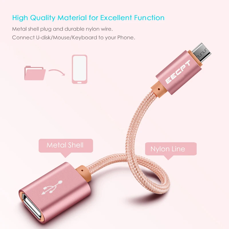 EECPT USB OTG Micro USB к USB адаптер, быстрая зарядка данных зарядное устройство OTG кабель конвертер для смартфонов samsung Xiaomi huawei LG