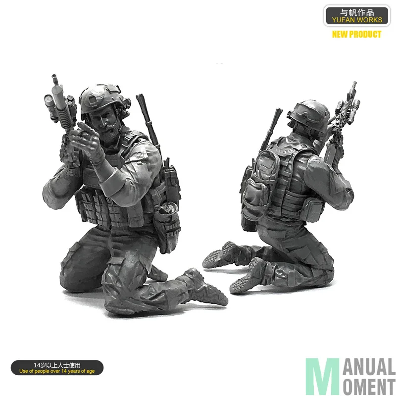 Миниатюрный 1/35 ВМС США Seal Commando на коленях отдельного солдата Смола Модель