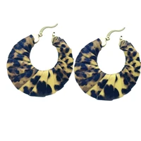 2019 female round chain drop earrings geometric personality leopard earrings fashion pu leather jewelry for women gifts