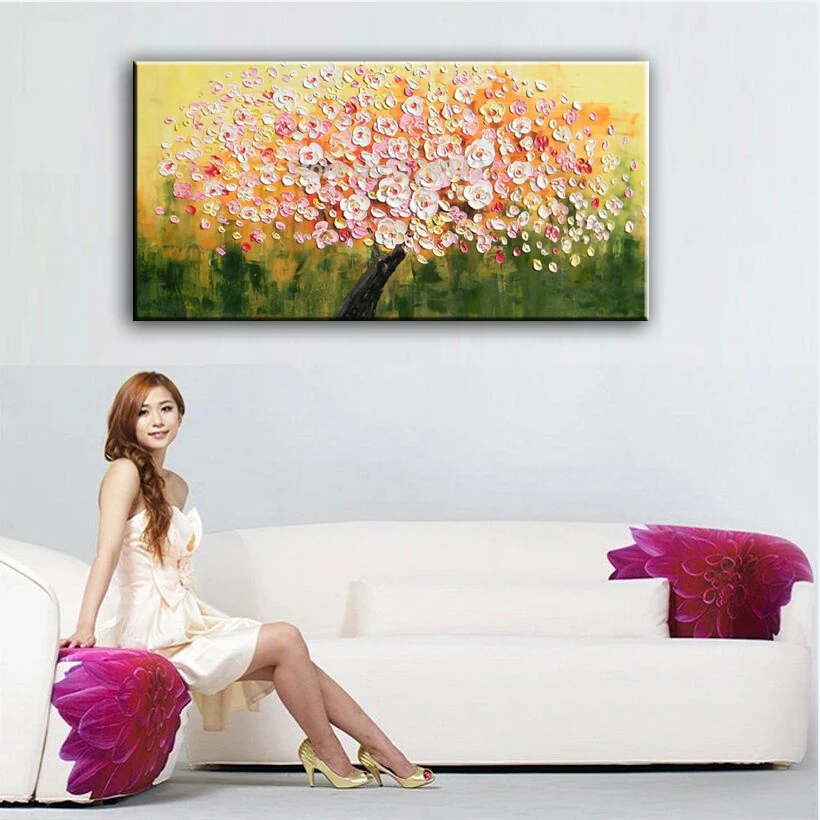 Новинка 100% ручная роспись маслом украшение для дома высокое качество цветочный