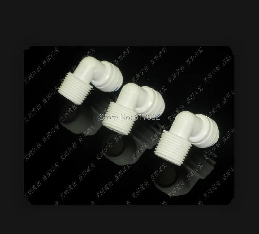 2PCS 3/8&quot OD Hose Connection to 1/2&quot BSP Elbow Male Quick Connector RO Water Reverse Osmosis Aquarium System connector fitting |