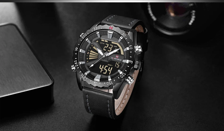 Топ бренд NAVIFORCE мужские модные спортивные часы мужские военные кварцевые наручные часы светодиодный цифровые часы relogio masculino