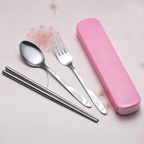 3 шт./компл. набор посуды для ланча из нержавеющей стали дорожная Складная