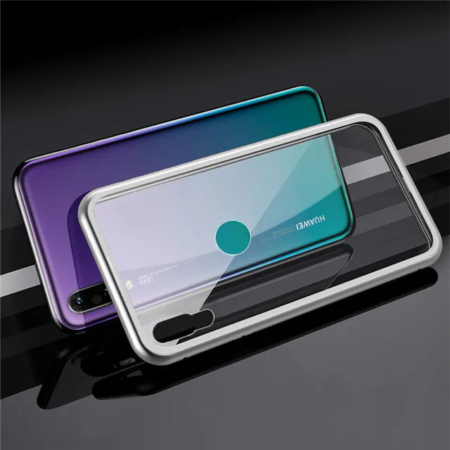 White Transparent Магнитный чехол для huawei P20 Lite P20 Pro, чехол для huawei P20lite P20pro, металлический магнит, поглощение, закаленное стекло, откидная крышка - Цвет: White Transparent